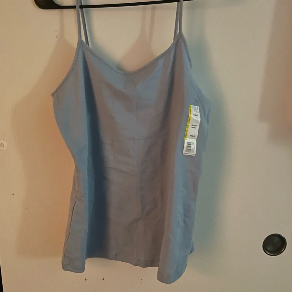 New Woman’s Sky Blue Time and Tru Minimalist Athletic Plain Cami Tank Top - Picture 4 of 9
